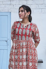 KESAR VARNIKA – HAND BLOCK PRINTED COTTON DRESS