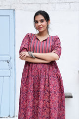 GULRAAG VASANT – HAND BLOCK PRINTED COTTON DRESS
