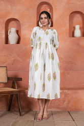 CHANDRIKA VASANT – HAND BLOCK PRINTED COTTON DRESS