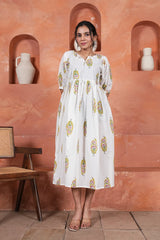CHANDRIKA VASANT – HAND BLOCK PRINTED COTTON DRESS