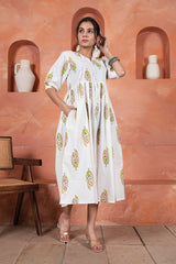 CHANDRIKA VASANT – HAND BLOCK PRINTED COTTON DRESS