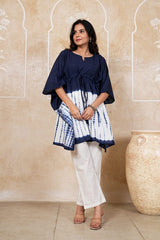 NEELVASTRA - HANDCRAFTED TIE-DYE KAFTAN CO-ORD SET