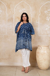 NEEL MRIDULA – INDIGO HERITAGE KAFTAN SET
