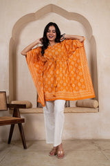 RADHA – HANDBLOCK PRINTED KAFTAN CO-ORD SET