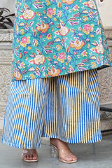 AQUA BLOSSOM KURTA SET