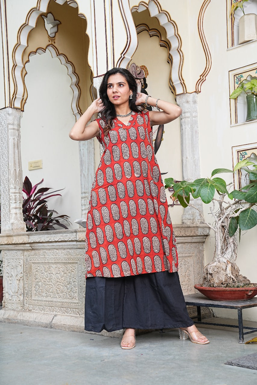 SYAHI BEGARBLOCK PRINTED KURTA SET
