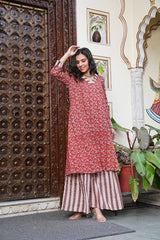 BAGRU BLOCK PRINTED KURTA SET