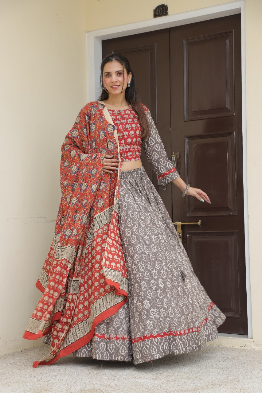Kashish with Bagru Print TouchLehenga set