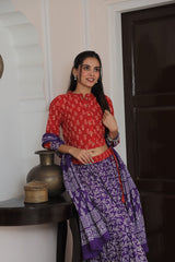 Regal Red & Purple Ethnic Lehenga Set