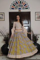 Sunshine Stripes & Paisley Lehenga Set
