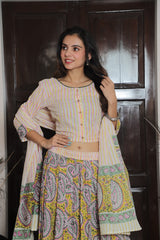 Sunshine Stripes & Paisley Lehenga Set