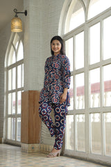 NAVY & RED PRINTED CO-ORD SET