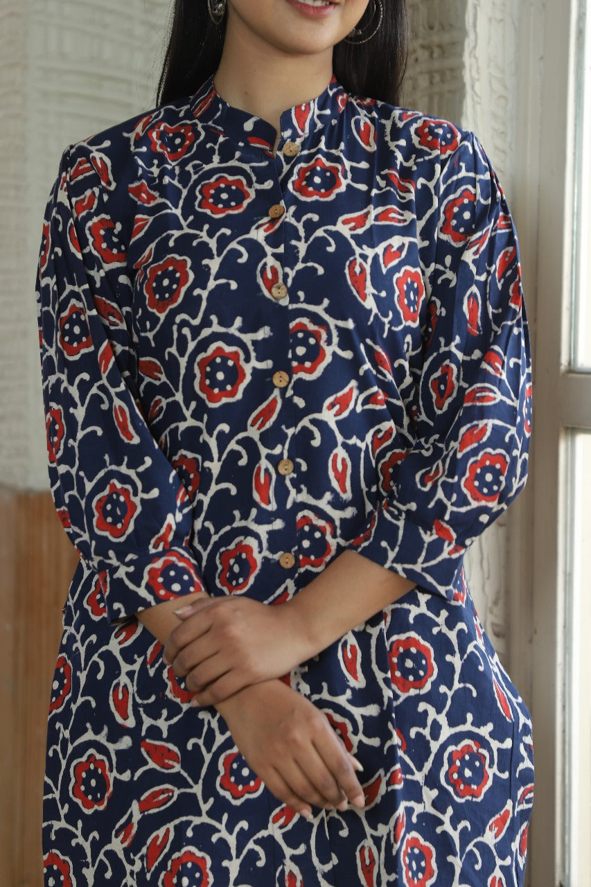 NAVY & RED PRINTED CO-ORD SET