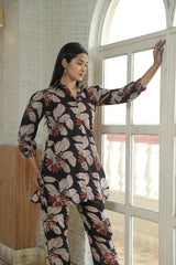 BLACK BOTANICAL CO-ORD SET