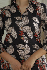 BLACK BOTANICAL CO-ORD SET