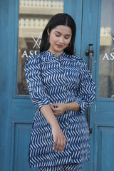 INDIGO WAVES BLOCK PRINT CO-ORD SET