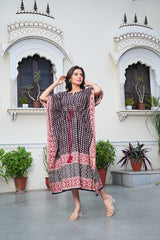 BLACK BANDHEJ-INSPIRED KAFTAN ROYAL COURTYARD EDITION