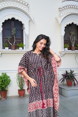 BLACK BANDHEJ-INSPIRED KAFTAN ROYAL COURTYARD EDITION