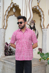BLOSSOM POP COTTON SHIRT – PINK RETRO VIBES