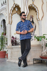 MEN'S HANDCRAFTED INDIGO SHORT SLEEVE SHIRT