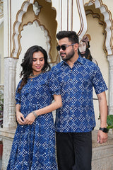 ROYAL BLUE POLKA COUPLE SET