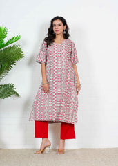 CHANDNI BEL – HAND BLOCK PRINTED OVERSIZE KURTI SET