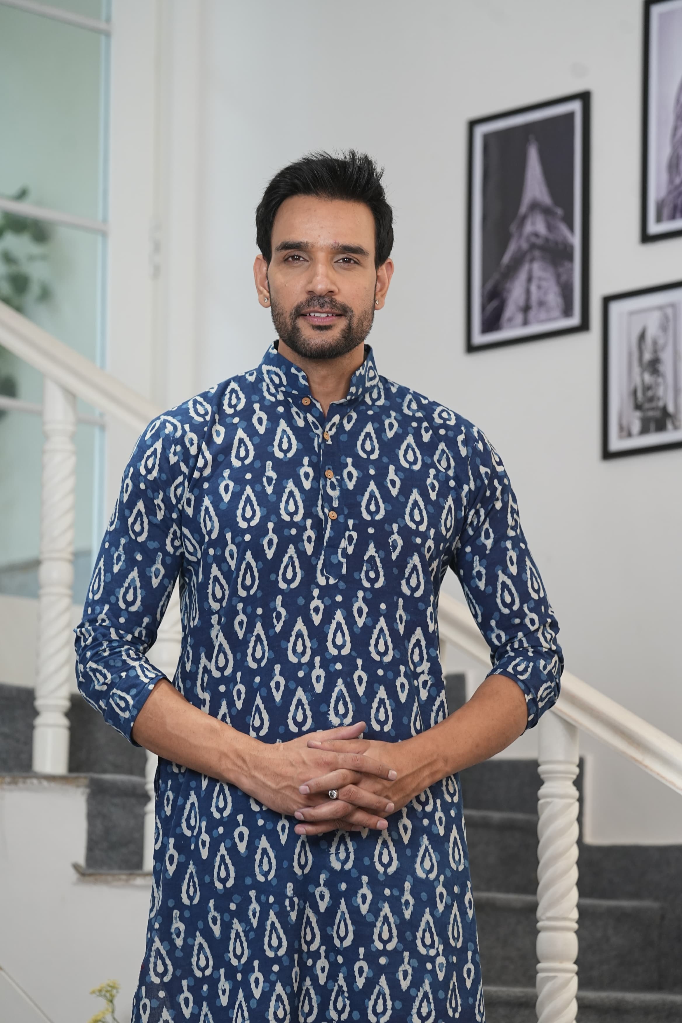 NEEL VISTAAR – HAND BLOCK PRINTED INDIGO KURTA
