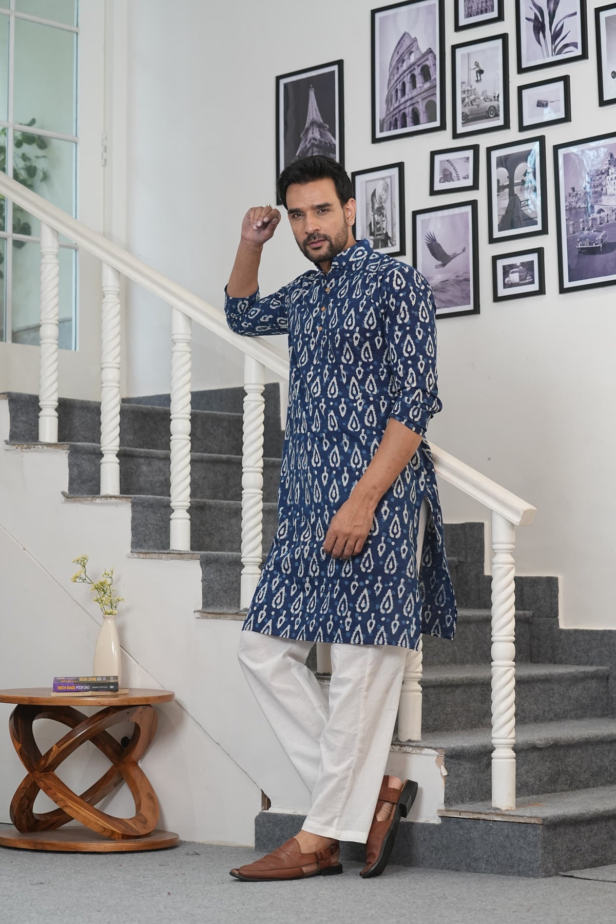 NEEL VISTAAR – HAND BLOCK PRINTED INDIGO KURTA
