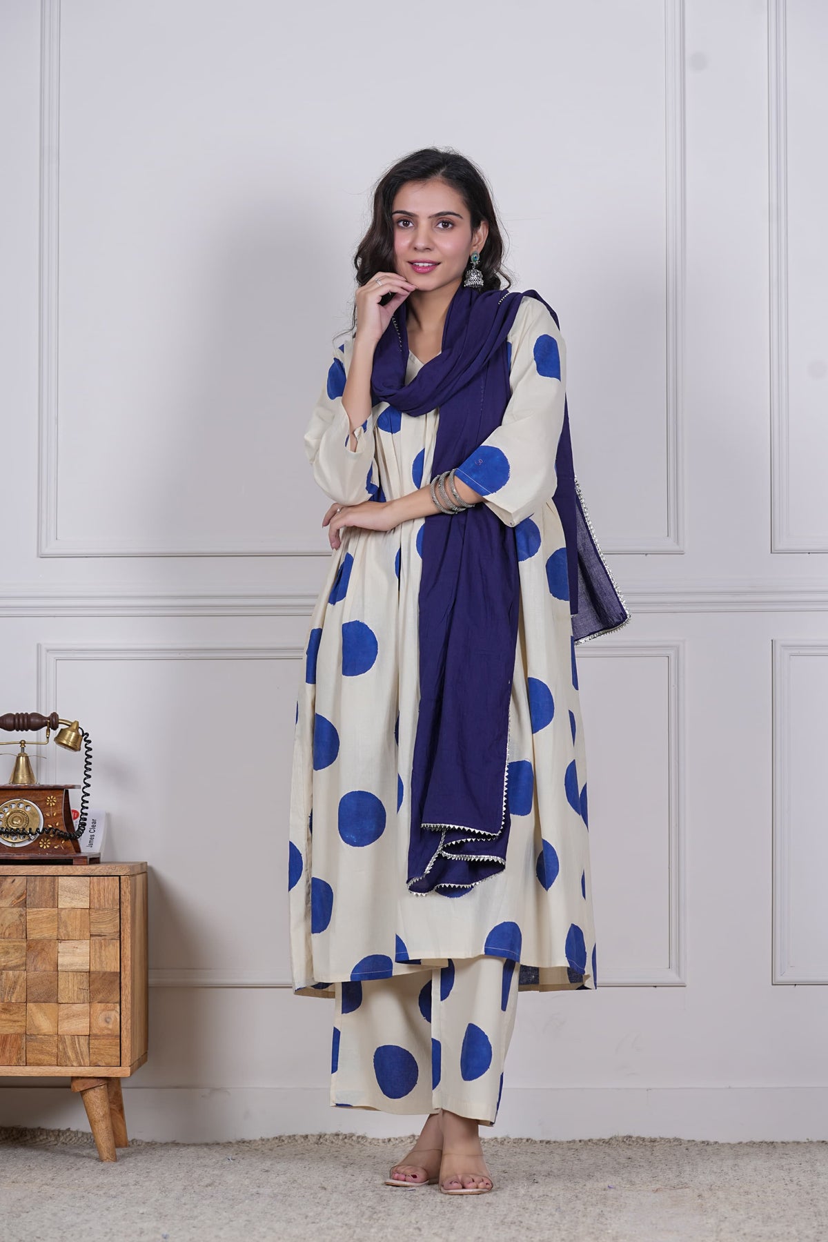 NEEL BINDU – INDIGO WHIMSY 3 PIECE SUIT SET