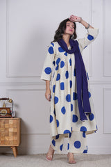 NEEL BINDU – INDIGO WHIMSY 3 PIECE SUIT SET