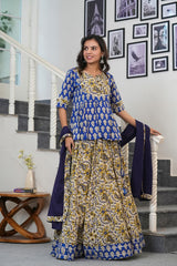 NEEL KANIKA HANDBLOCK PRINTED LEHENGA SET