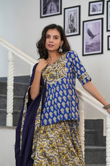 NEEL KANIKA HANDBLOCK PRINTED LEHENGA SET