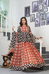 RUDRAJA HANDBLOCK PRINTED LEHENGA SET