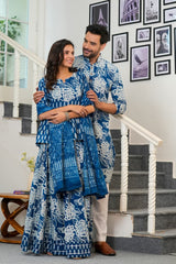 TRADITIONAL INDIGO HANDBLOCK COUPLE SET