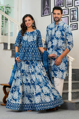 TRADITIONAL INDIGO HANDBLOCK COUPLE SET