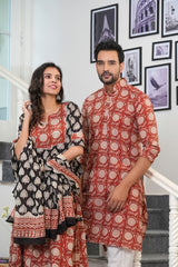 SYAHI BEGER - RED BLACK HANDBLOCK COUPLE SET