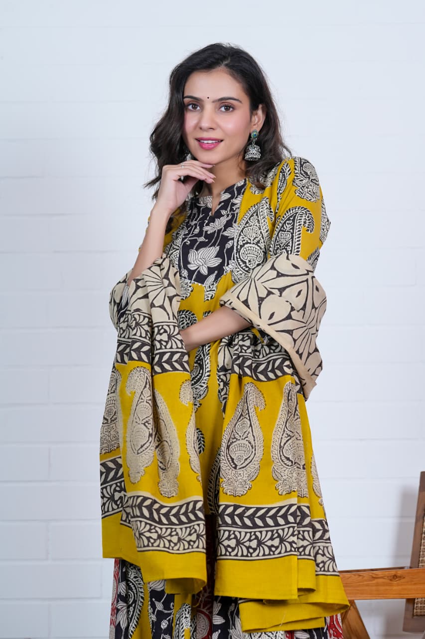 RANGTARA – MULTICOLOR HAND BLOCK PRINTED LEHENGA SET