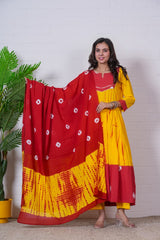 SURYA – BANDHEJ GLOW COTTON ANARKALI SET
