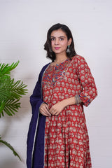 SYAHI BEGER – HAND BLOCK PRINTED ANARKALI SET