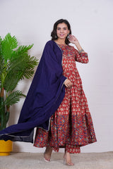 SYAHI BEGER – HAND BLOCK PRINTED ANARKALI SET