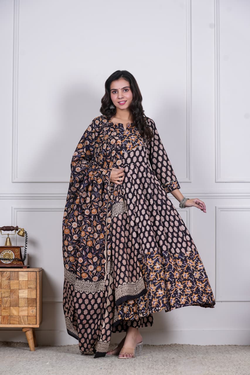 NAYRA – MIDNIGHT BLOSSOM ANARKALI SET