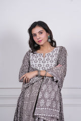 VASUDHA – EARTHY ELEGANCE HAND BLOCK PRINTED ANARKALI SET