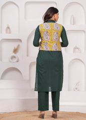 PAHIYA-E-PEHN – WINTER COTTON SLUB KURTI SET WITH HAND BLOCK PRINTED JACKET