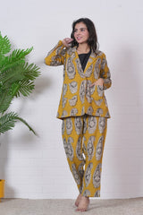 AMBER MUSE” HAND BLOCK 3-PIECE JACKET SET