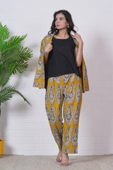 AMBER MUSE” HAND BLOCK 3-PIECE JACKET SET