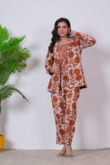 TERRACOTTA MUSE” HAND BLOCK 3-PIECE JACKET SET