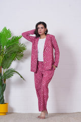 RUBY RHYTHMS” HAND BLOCK 3-PIECE JACKET SET