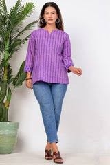 GULABI LEHER” COTTON TOP