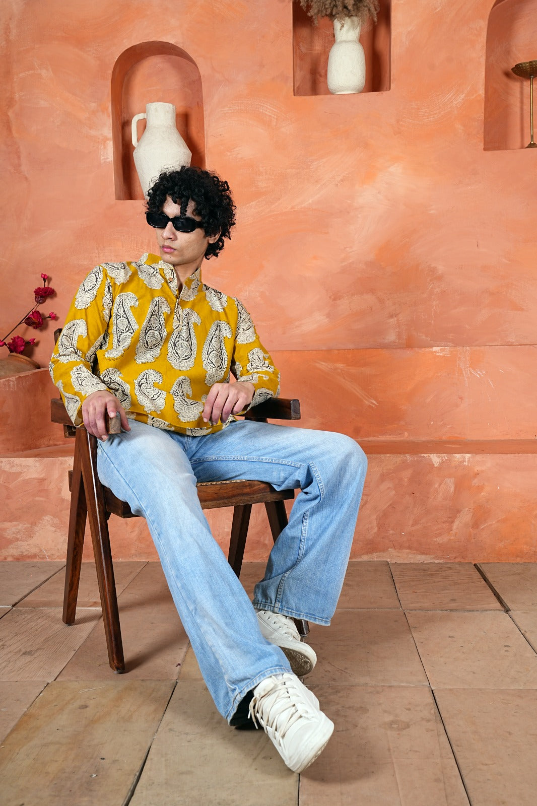 MUSTARD PAISLEY MEN’S KURTA