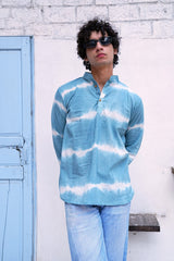 AQUA WAVE - MEN’S TIE-DYE COTTON KURTA